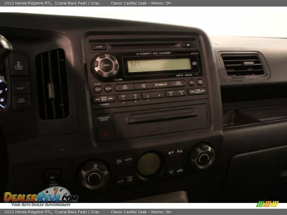 2011 Honda Ridgeline RTL Crystal Black Pearl / Gray Photo #12