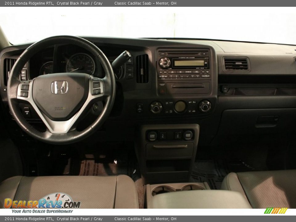 2011 Honda Ridgeline RTL Crystal Black Pearl / Gray Photo #20