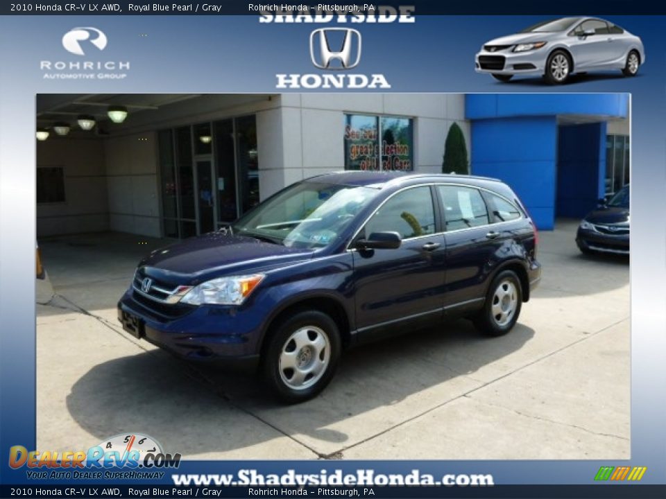 2010 Honda CR-V LX AWD Royal Blue Pearl / Gray Photo #1