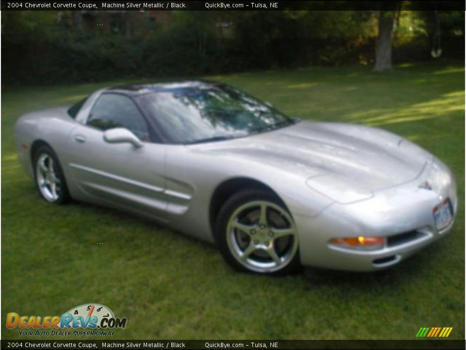 2004 Chevrolet Corvette Coupe Machine Silver Metallic / Black Photo #2