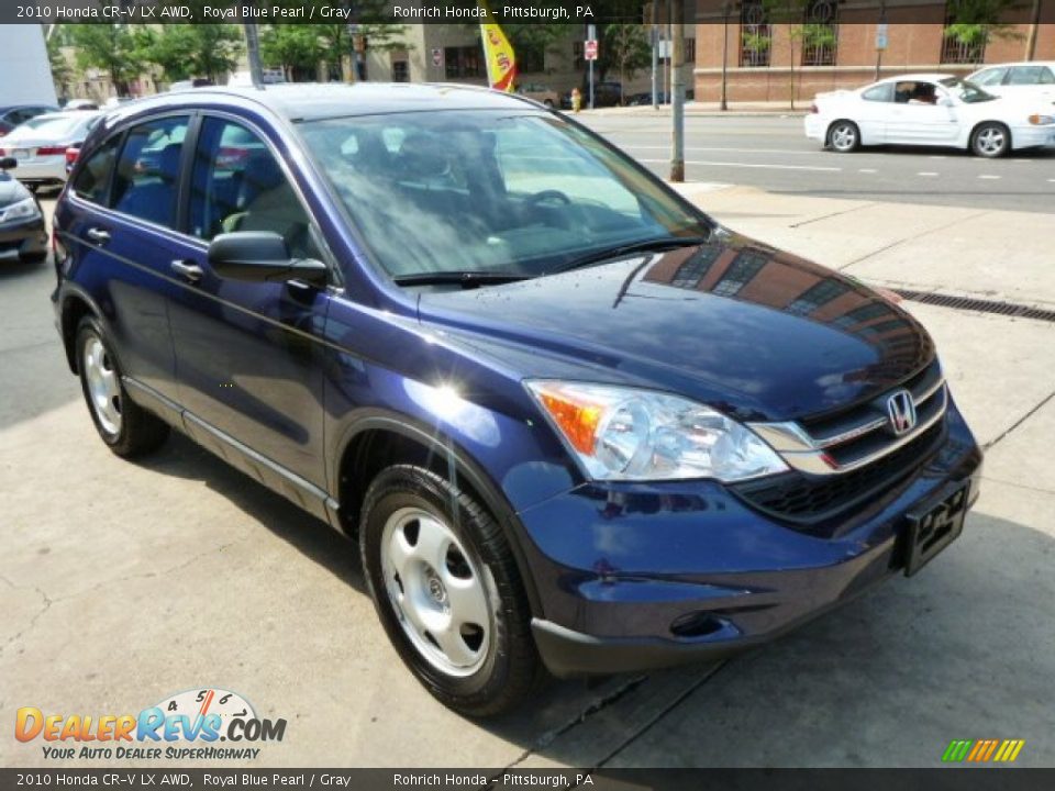 2010 Honda CR-V LX AWD Royal Blue Pearl / Gray Photo #3