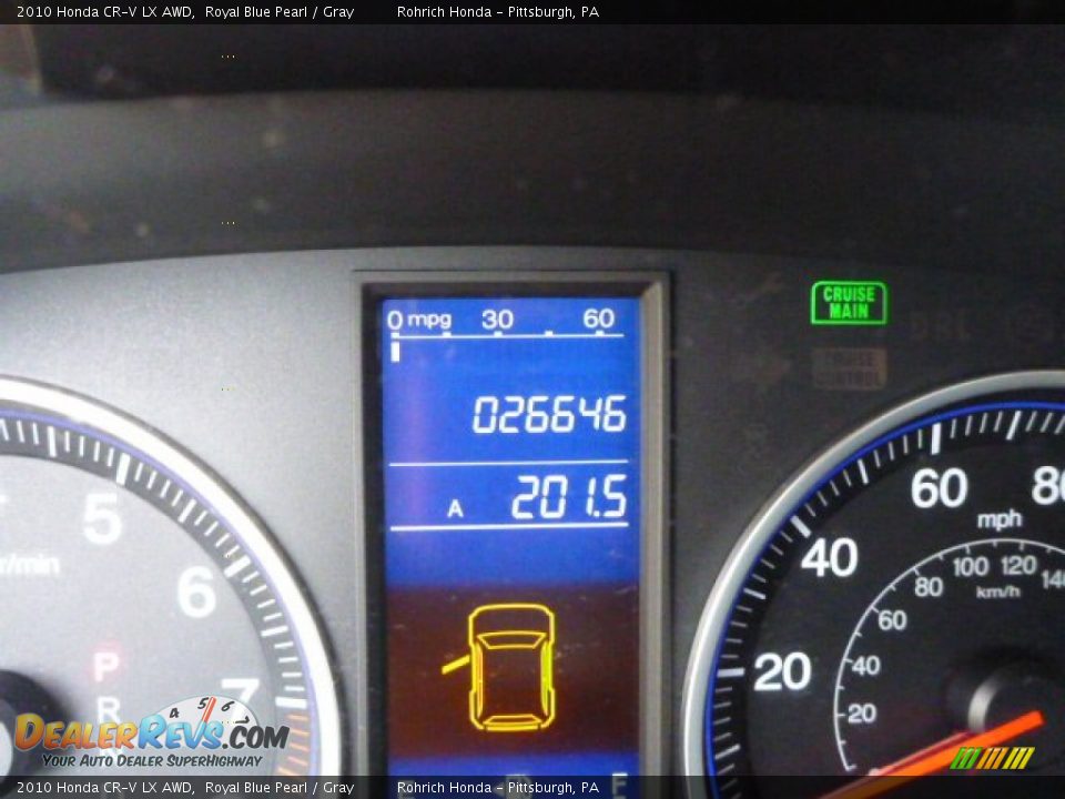 2010 Honda CR-V LX AWD Royal Blue Pearl / Gray Photo #9