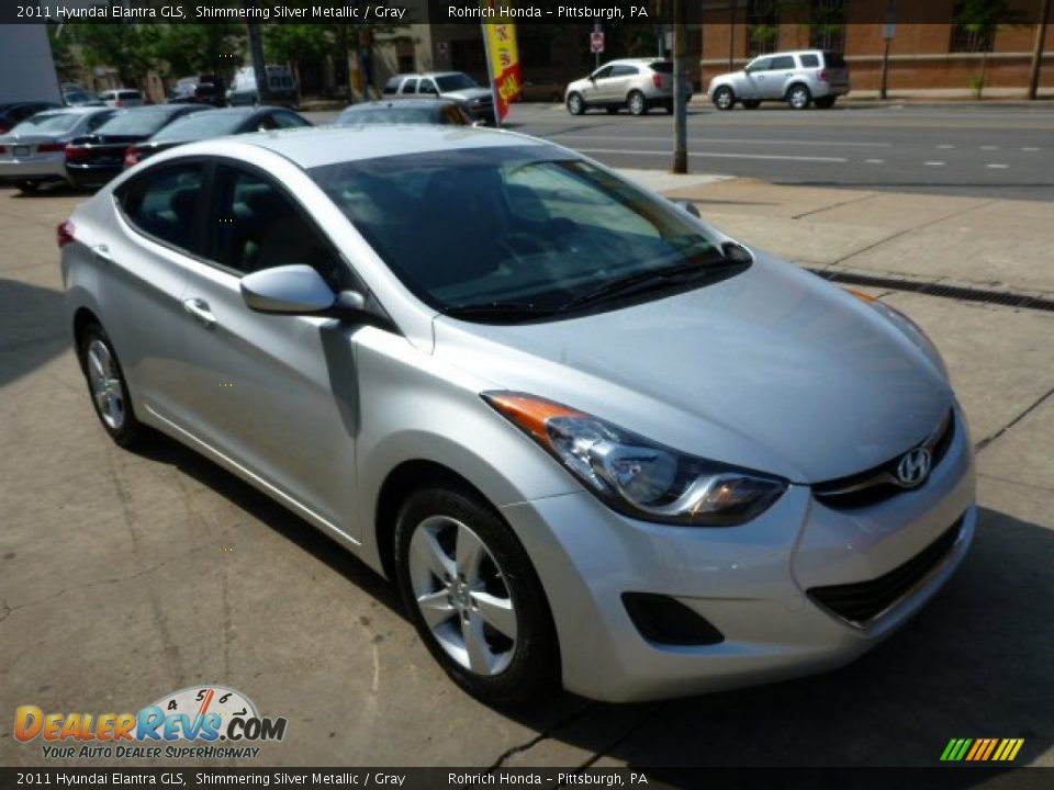 2011 Hyundai Elantra GLS Shimmering Silver Metallic / Gray Photo #3