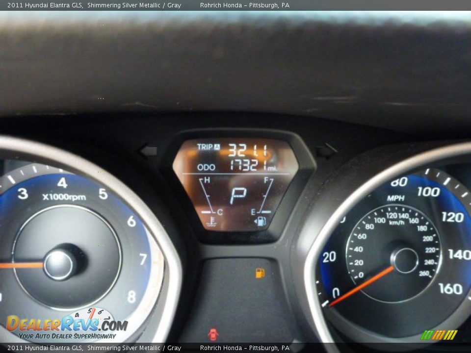 2011 Hyundai Elantra GLS Shimmering Silver Metallic / Gray Photo #9