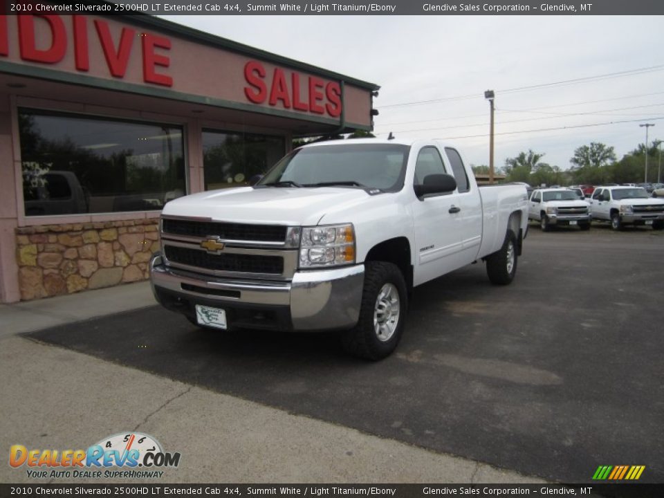 2010 Chevrolet Silverado 2500HD LT Extended Cab 4x4 Summit White / Light Titanium/Ebony Photo #1