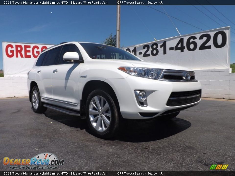 2013 Toyota Highlander Hybrid Limited 4WD Blizzard White Pearl / Ash Photo #1