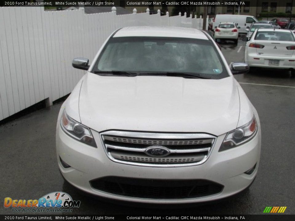 2010 Ford Taurus Limited White Suede Metallic / Light Stone Photo #3