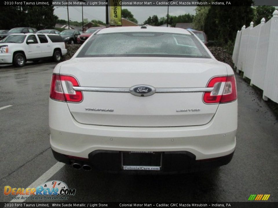 2010 Ford Taurus Limited White Suede Metallic / Light Stone Photo #7