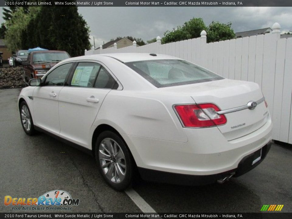 2010 Ford Taurus Limited White Suede Metallic / Light Stone Photo #8