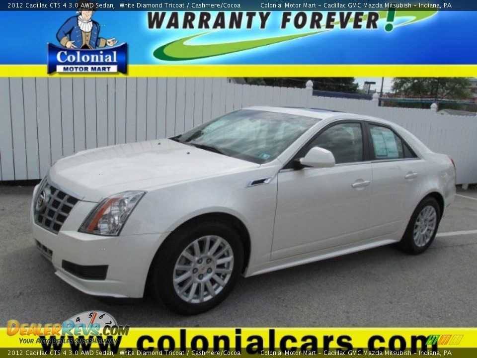 2012 Cadillac CTS 4 3.0 AWD Sedan White Diamond Tricoat / Cashmere/Cocoa Photo #1