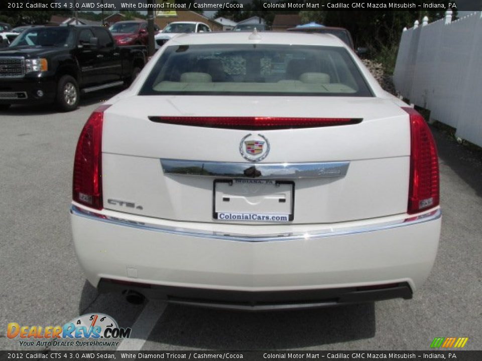 2012 Cadillac CTS 4 3.0 AWD Sedan White Diamond Tricoat / Cashmere/Cocoa Photo #6