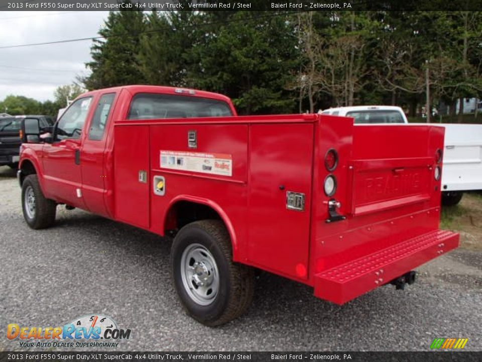 2013 Ford F550 Super Duty XLT SuperCab 4x4 Utility Truck Vermillion Red / Steel Photo #8