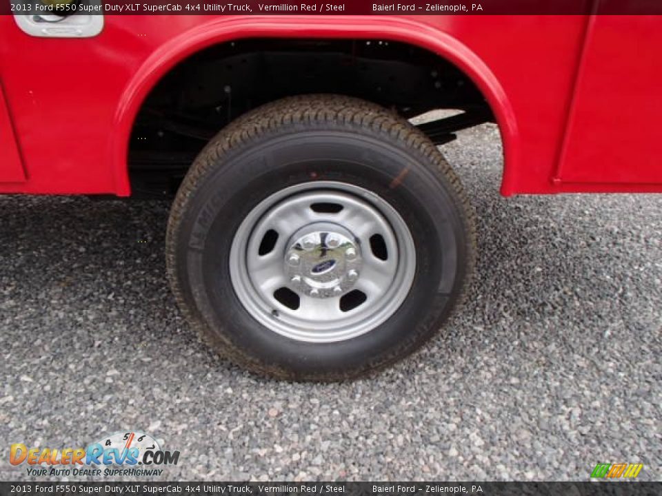 2013 Ford F550 Super Duty XLT SuperCab 4x4 Utility Truck Vermillion Red / Steel Photo #9