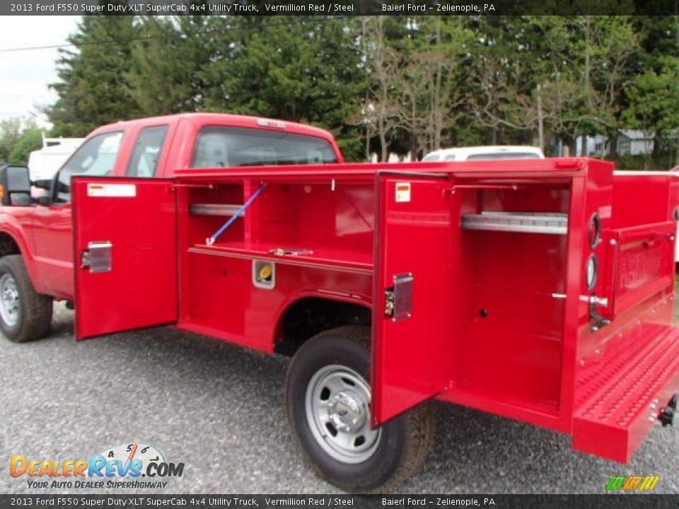 2013 Ford F550 Super Duty XLT SuperCab 4x4 Utility Truck Vermillion Red / Steel Photo #10