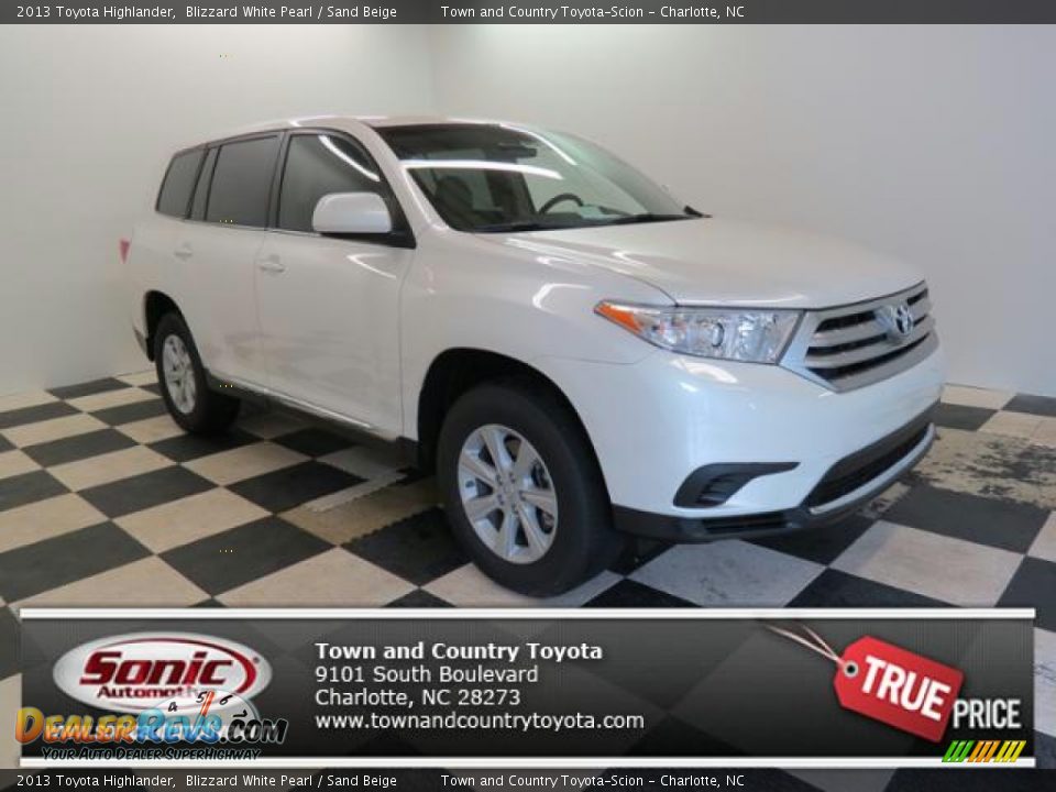 2013 Toyota Highlander Blizzard White Pearl / Sand Beige Photo #1
