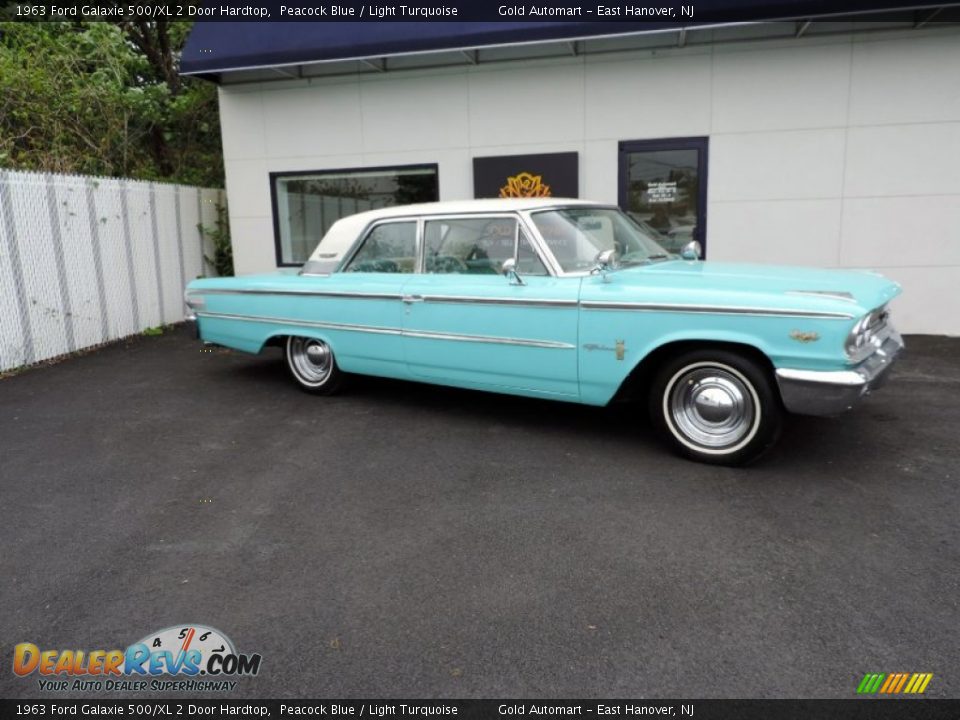 1963 Ford Galaxie 500/XL 2 Door Hardtop Peacock Blue / Light Turquoise Photo #11