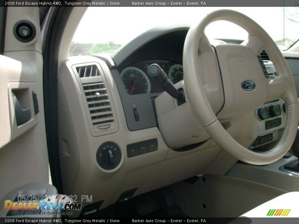 2008 Ford Escape Hybrid 4WD Tungsten Grey Metallic / Stone Photo #8