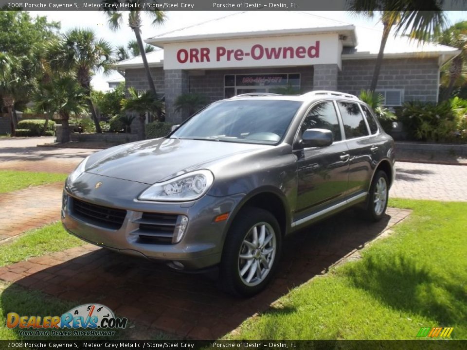 2008 Porsche Cayenne S Meteor Grey Metallic / Stone/Steel Grey Photo #1