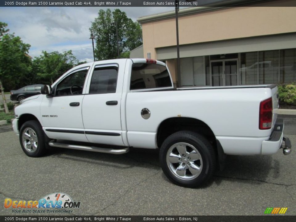 2005 Dodge Ram 1500 Laramie Quad Cab 4x4 Bright White / Taupe Photo #4