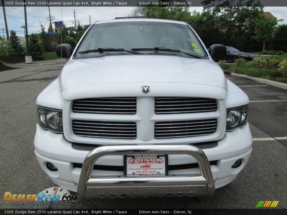 2005 Dodge Ram 1500 Laramie Quad Cab 4x4 Bright White / Taupe Photo #13