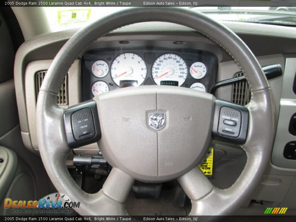 2005 Dodge Ram 1500 Laramie Quad Cab 4x4 Bright White / Taupe Photo #24