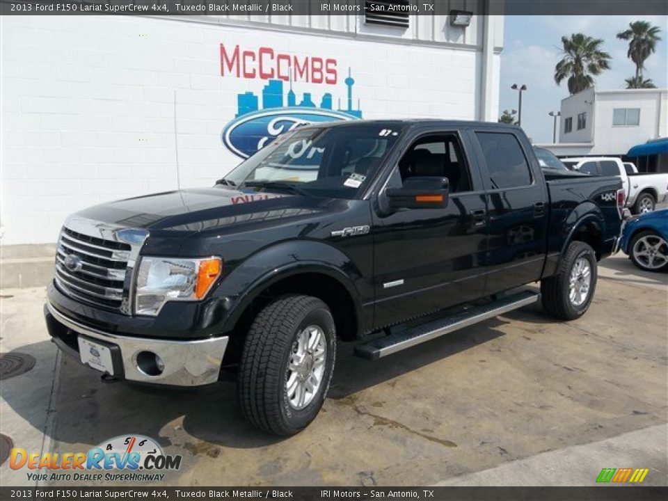 2013 Ford F150 Lariat SuperCrew 4x4 Tuxedo Black Metallic / Black Photo #2