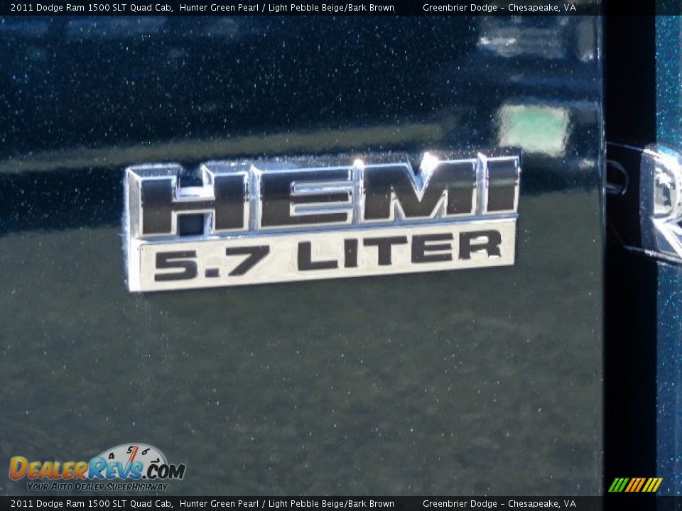 2011 Dodge Ram 1500 SLT Quad Cab Hunter Green Pearl / Light Pebble Beige/Bark Brown Photo #24