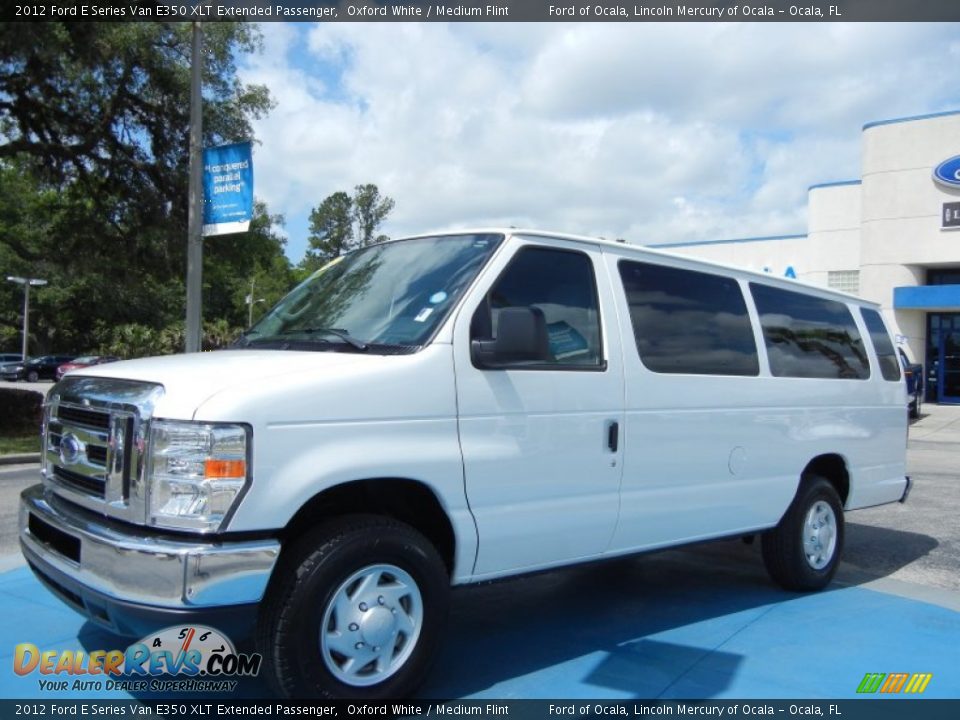2012 Ford E Series Van E350 XLT Extended Passenger Oxford White / Medium Flint Photo #1