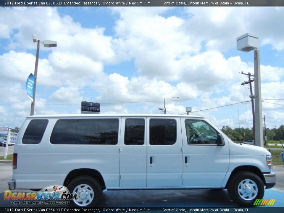 2012 Ford E Series Van E350 XLT Extended Passenger Oxford White / Medium Flint Photo #6
