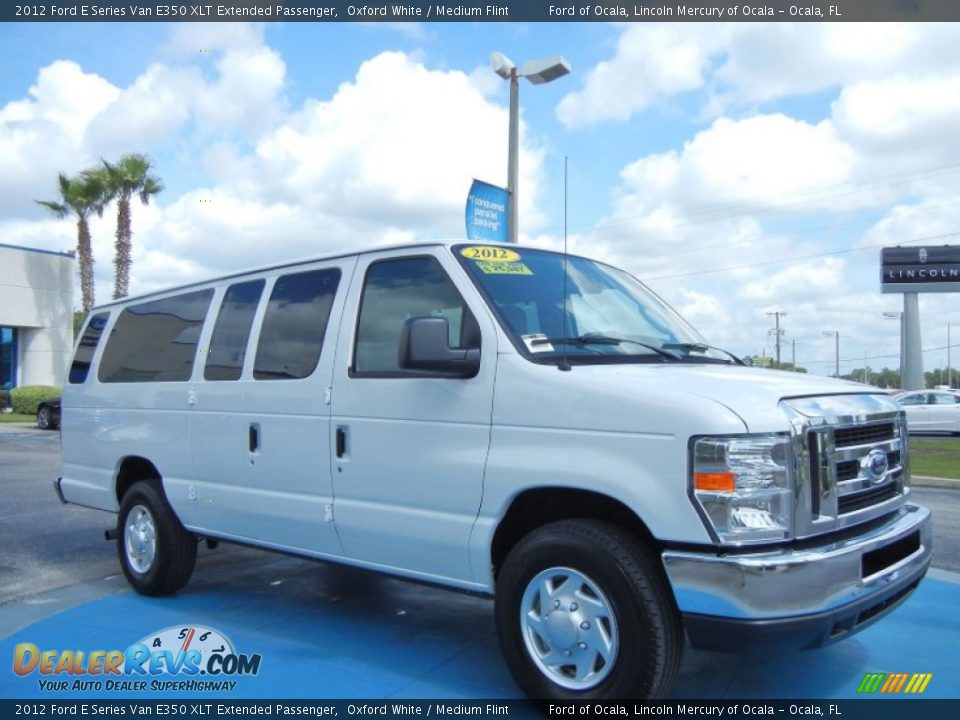 2012 Ford E Series Van E350 XLT Extended Passenger Oxford White / Medium Flint Photo #7