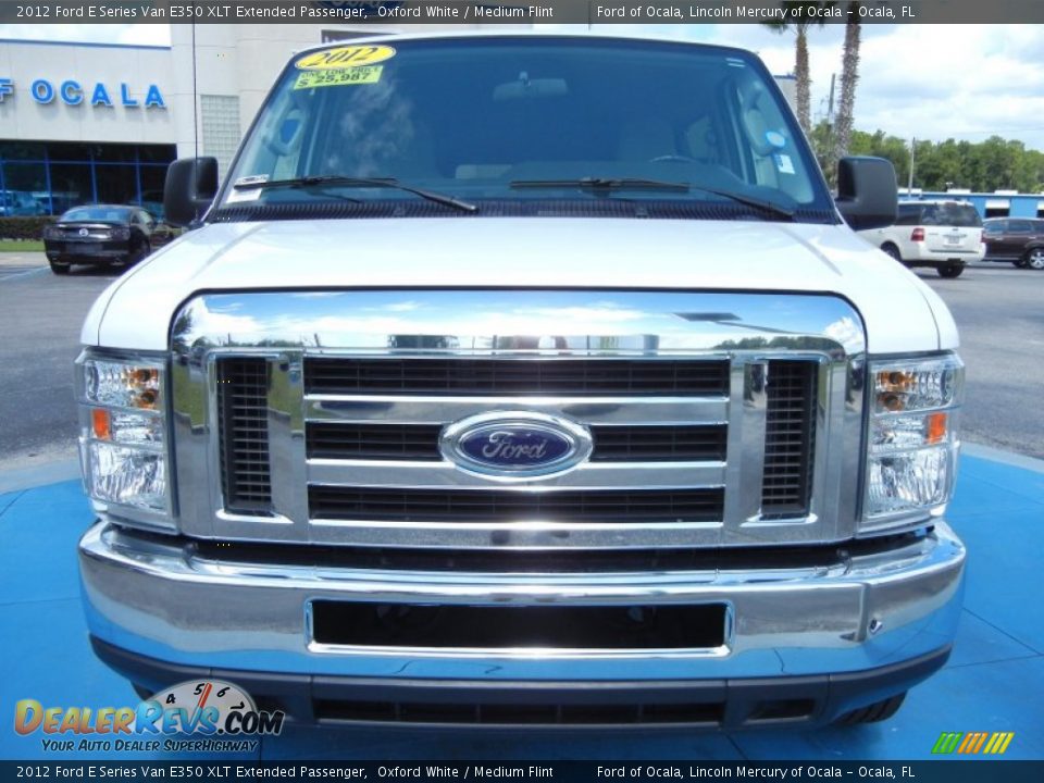 2012 Ford E Series Van E350 XLT Extended Passenger Oxford White / Medium Flint Photo #8