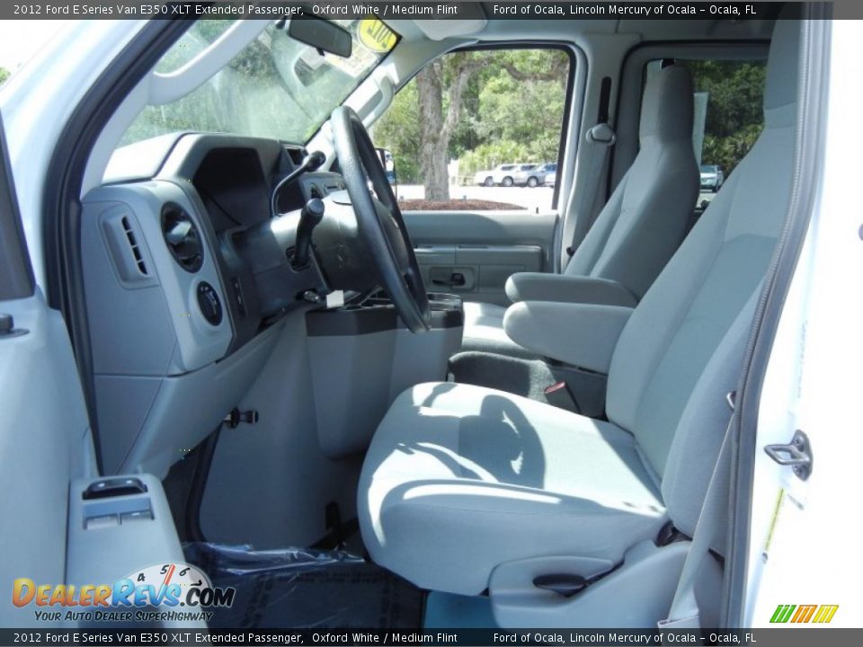 2012 Ford E Series Van E350 XLT Extended Passenger Oxford White / Medium Flint Photo #12