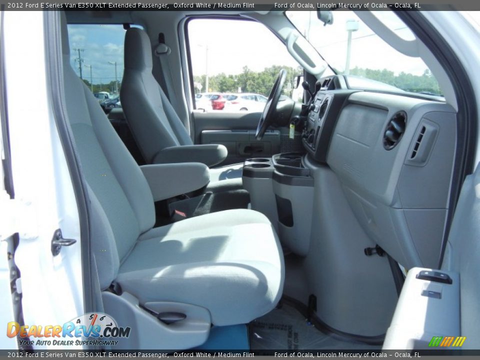 2012 Ford E Series Van E350 XLT Extended Passenger Oxford White / Medium Flint Photo #15