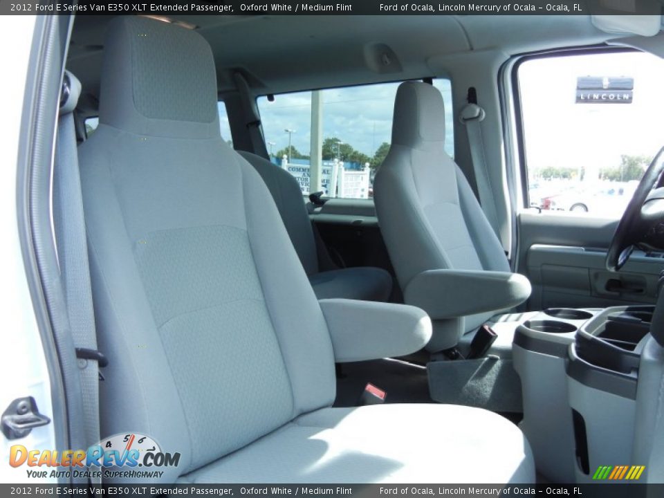 2012 Ford E Series Van E350 XLT Extended Passenger Oxford White / Medium Flint Photo #16