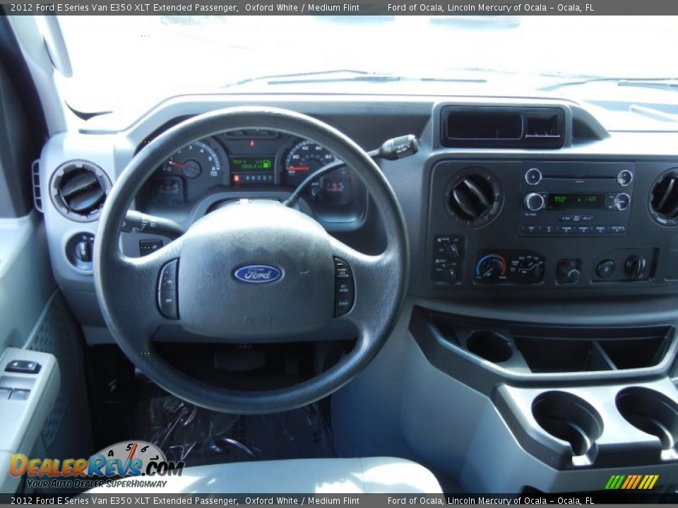 2012 Ford E Series Van E350 XLT Extended Passenger Oxford White / Medium Flint Photo #24