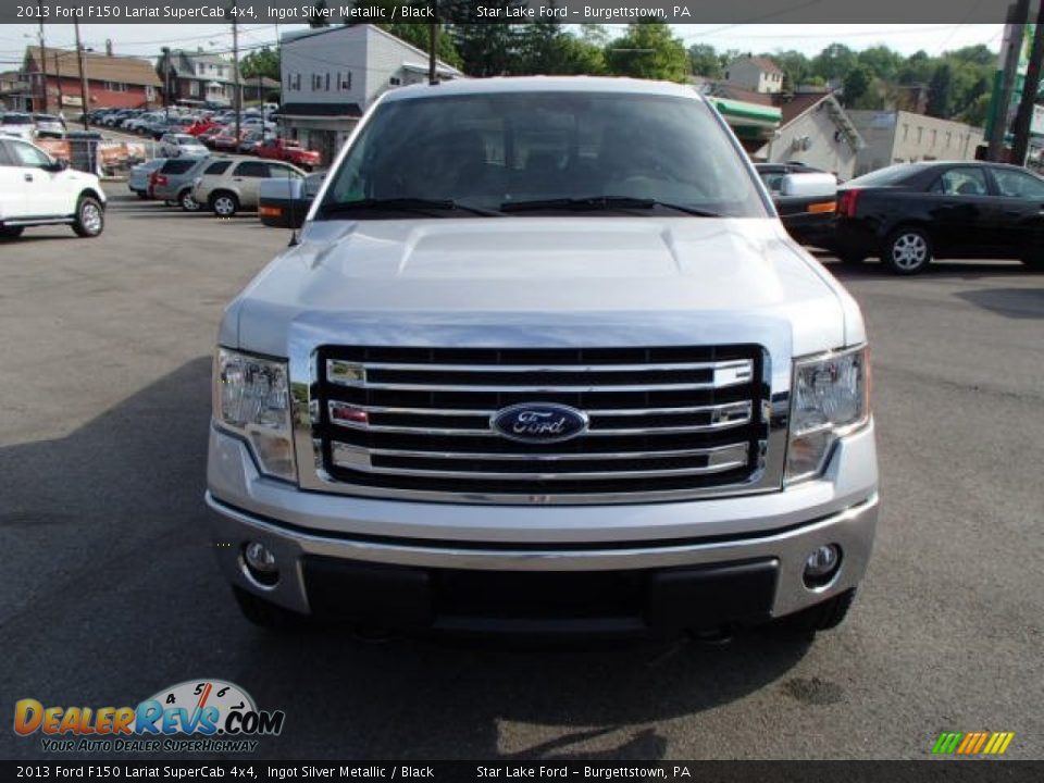 2013 Ford F150 Lariat SuperCab 4x4 Ingot Silver Metallic / Black Photo #2