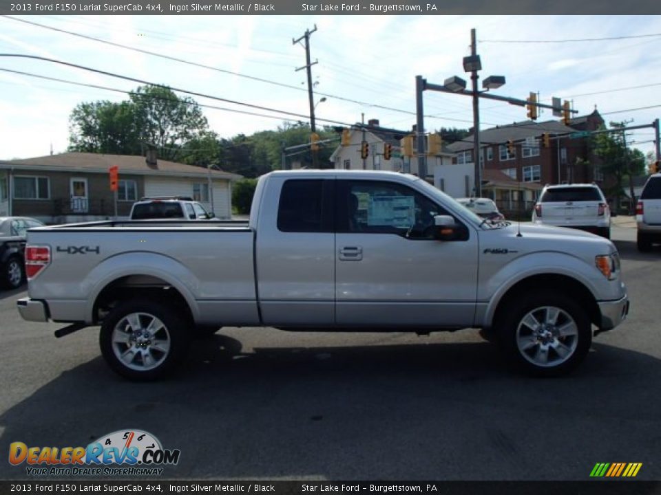 2013 Ford F150 Lariat SuperCab 4x4 Ingot Silver Metallic / Black Photo #4