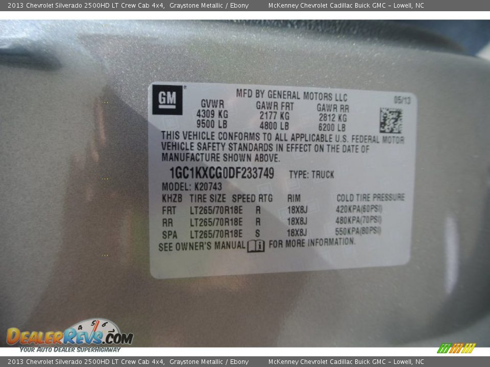 2013 Chevrolet Silverado 2500HD LT Crew Cab 4x4 Graystone Metallic / Ebony Photo #7