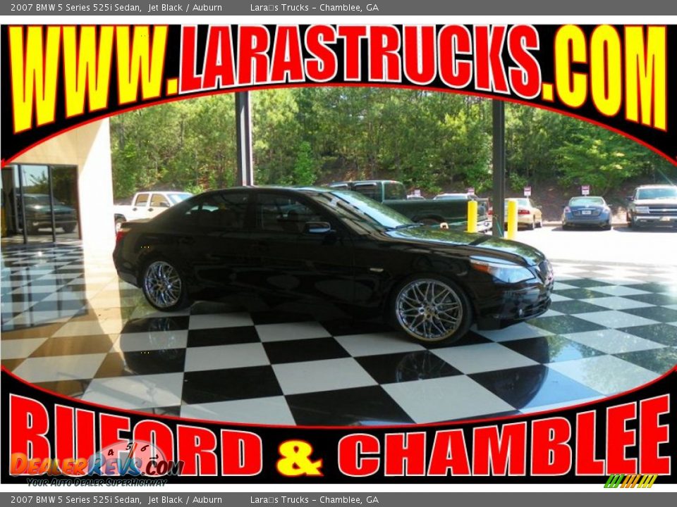 2007 BMW 5 Series 525i Sedan Jet Black / Auburn Photo #1