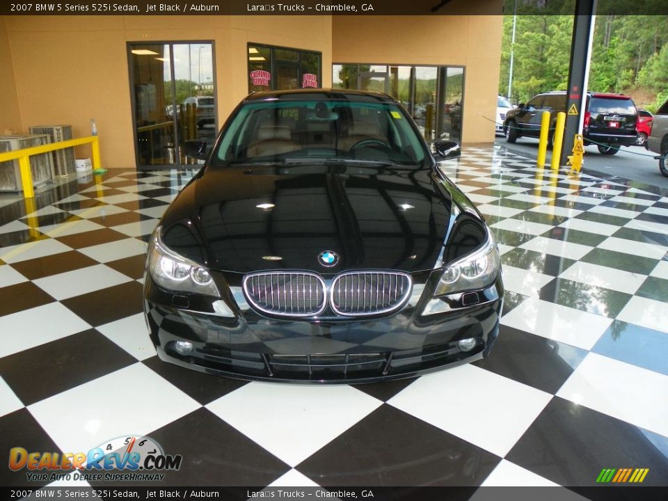 2007 BMW 5 Series 525i Sedan Jet Black / Auburn Photo #2