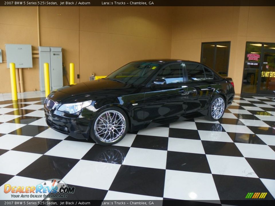 2007 BMW 5 Series 525i Sedan Jet Black / Auburn Photo #3