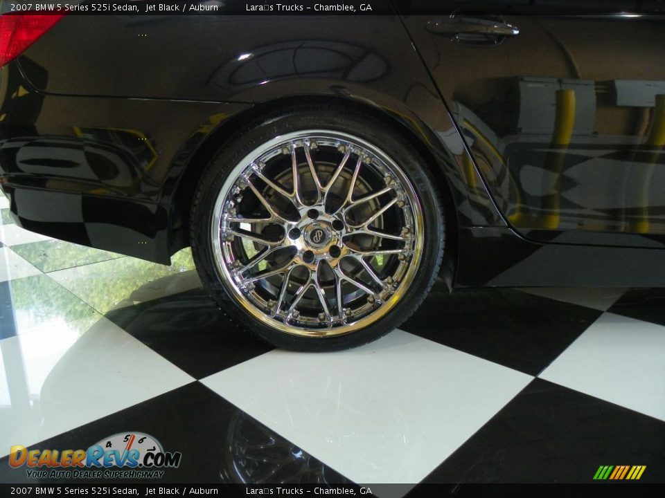 2007 BMW 5 Series 525i Sedan Jet Black / Auburn Photo #7