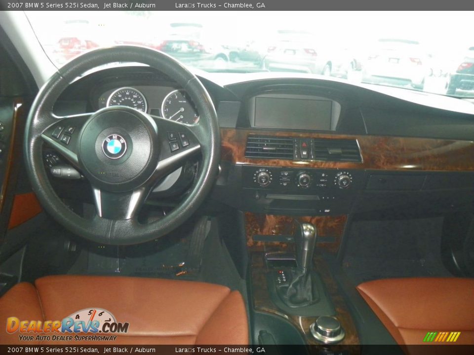 2007 BMW 5 Series 525i Sedan Jet Black / Auburn Photo #13