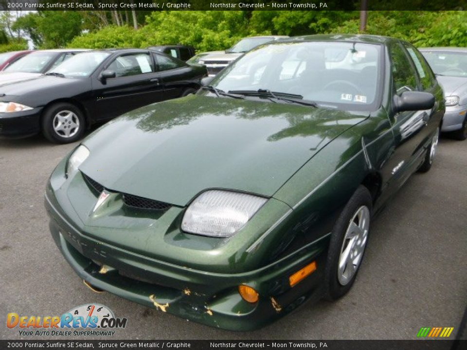 2000 Pontiac Sunfire SE Sedan Spruce Green Metallic / Graphite Photo #4