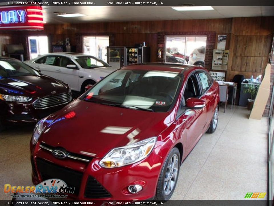 2013 Ford Focus SE Sedan Ruby Red / Charcoal Black Photo #1