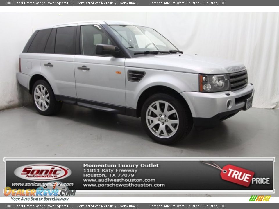 2008 Land Rover Range Rover Sport HSE Zermatt Silver Metallic / Ebony Black Photo #1