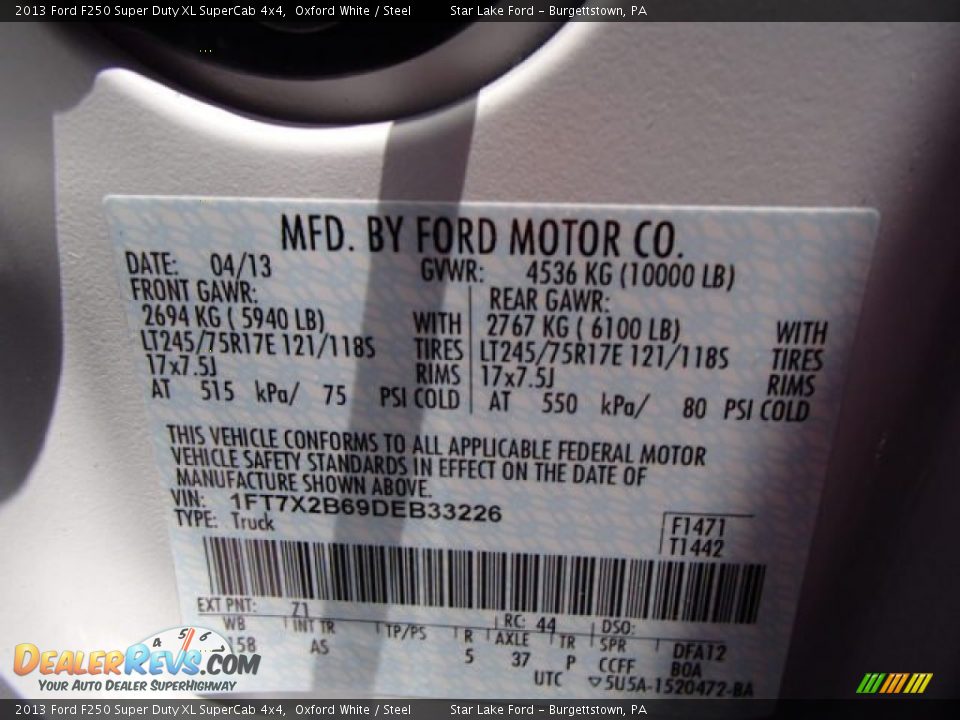 2013 Ford F250 Super Duty XL SuperCab 4x4 Oxford White / Steel Photo #25