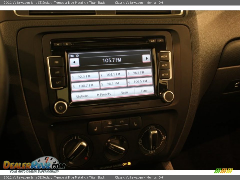 2011 Volkswagen Jetta SE Sedan Tempest Blue Metallic / Titan Black Photo #9