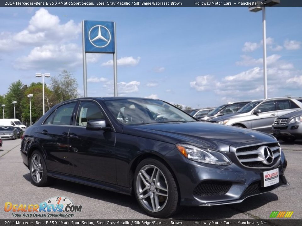 2014 Mercedes-Benz E 350 4Matic Sport Sedan Steel Gray Metallic / Silk Beige/Espresso Brown Photo #3