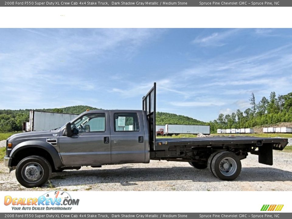 2008 Ford F550 Super Duty XL Crew Cab 4x4 Stake Truck Dark Shadow Gray Metallic / Medium Stone Photo #5